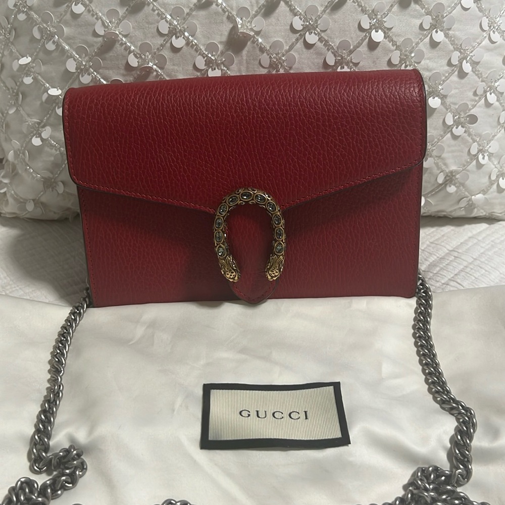 Gucci Dionysus Wallet On Chain Handbag. Red **great condition**